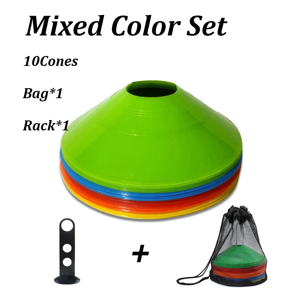 10 Stuks Voetbalkegels met Draagtas & Houder eprolo