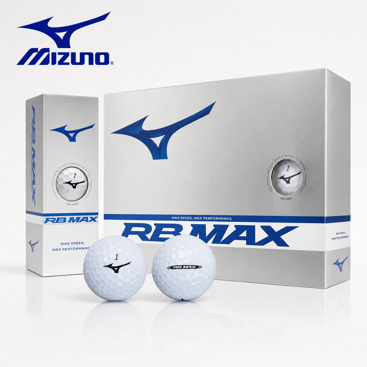 Mizuno RB MAX 3-Piece Golf Balls Professional Long Distance Soft Feel Practice Balls High Speed Golfing Accessories Set AllFourSports