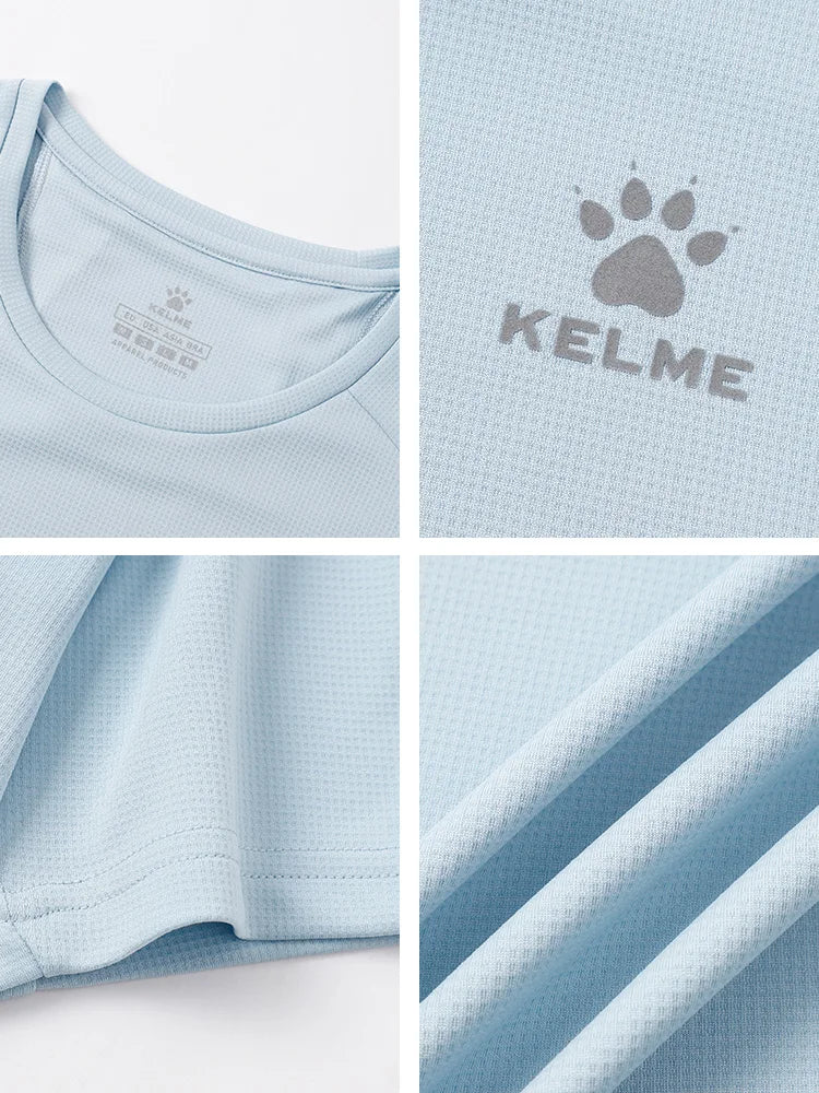 Kelme Men's Sports T-shirt Ice Silk Quick-drying Short-sleeved Fitness Outdoor Running Training Breathable Top AllFourSports