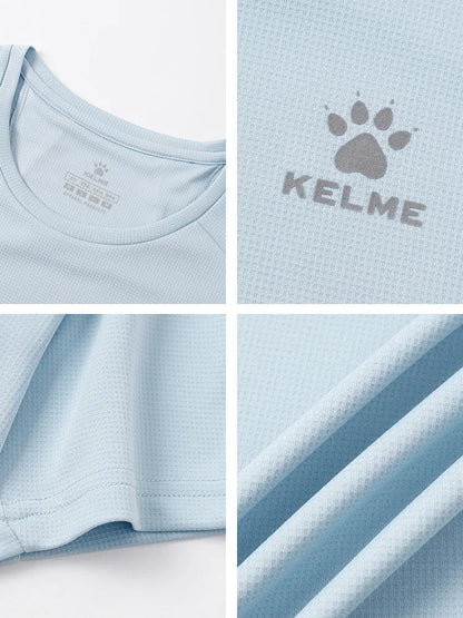 Kelme Men's Sports T-shirt Ice Silk Quick-drying Short-sleeved Fitness Outdoor Running Training Breathable Top AllFourSports