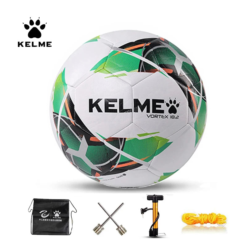 KELME Professional Football Soccer Ball TPU Size 3 Size 4 Size 5 Red Green Goal Team Match Training Balls Machine Sewing 9886130 AllFourSports