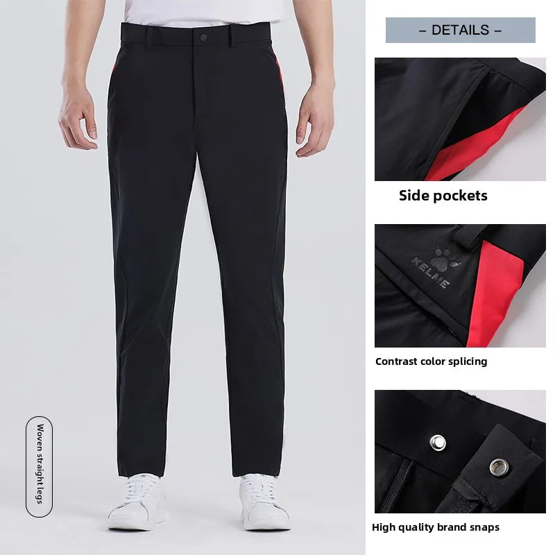 Kelme Men's Woven Straight Trousers Black Business Trousers Outdoor Running Breathable Trousers Camping Hiking AllFourSports