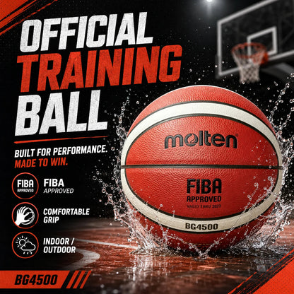 Molten BG4500 Basketball - Size 7 - Indoor and Outdoor Training Ball - Durable and Gripping Basketball AllFourSports