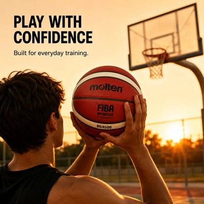 Molten BG4500 Basketball - Size 7 - Indoor and Outdoor Training Ball - Durable and Gripping Basketball AllFourSports