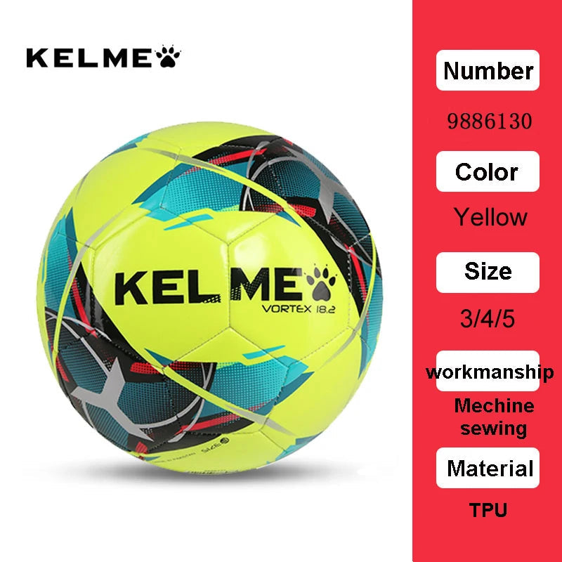 KELME Professional Football Soccer Ball TPU Size 3 Size 4 Size 5 Red Green Goal Team Match Training Balls Machine Sewing 9886130 AllFourSports