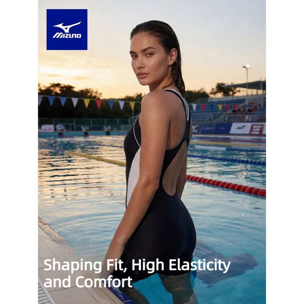 Mizuno One Piece Swimsuit Women Professional Boyleg Swimwear Athletic Slimming Bathing Suit For Pool Hot Spring Water Sports AllFourSports