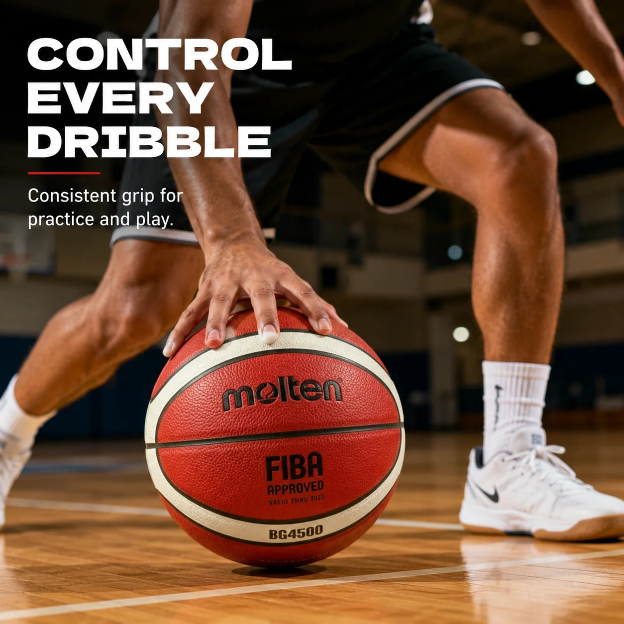 Molten BG4500 Basketball - Size 7 - Indoor and Outdoor Training Ball - Durable and Gripping Basketball AllFourSports