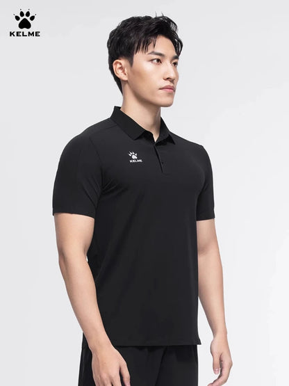 Kelme Men's Polo Shirt Lapel Hiking Sports T-shirt Breathable Casual Business Short-sleeved Outdoor Camping Top AllFourSports