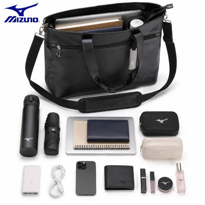 Mizuno Golf Clothes Bag Large Capacity Garment Storage Bag with Separate Shoe Compartment Portable Handbag for Daily Golf Sport AllFourSports