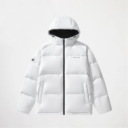Kelme Short Down Jacket Men's Autumn And Winter Hooded Couple Warm Cotton Jacket Fashionable Outdoor Sports Thick Down Jacket AllFourSports