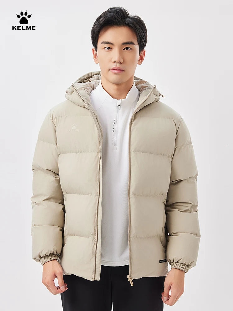 Kelme Sports Cotton Jacket Men's Winter 2024 New Style Bread Jacket Hooded Windproof Jacket Thickened Warm Cotton Jacket AllFourSports