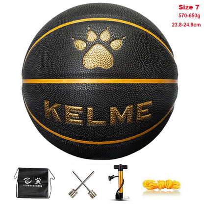 KELME Man Basketball PU Materia Team Sports Match Training Basketball Indoor and Outdoor Wear-resistant High Quality Ball size 7 AllFourSports