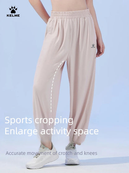 Kelme Women's Sunscreen Ice Silk Sports Pants Quick-drying Outdoor Cool Hiking Yoga Pants Camping Mountaineering Trousers AllFourSports