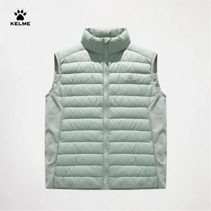 Kelme Down Running Vest Men's Winter Edition Stand Up Collar Lightweight Fitness Shoulder Sports Coat Windproof And Warm Vest AllFourSports