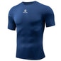 Kelme Men's Fitness T-shirt High Elastic Breathable Tights Round Neck Training Short Sleeves Outdoor Hiking Camping Tops AllFourSports