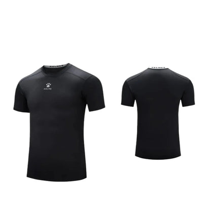 Kelme Men's Fitness T-shirt High Elastic Breathable Tights Round Neck Training Short Sleeves Outdoor Hiking Camping Tops AllFourSports
