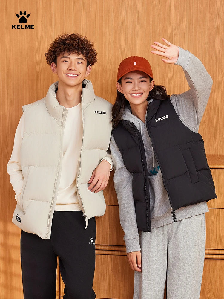 Kelme Vest Cotton Clothing Men's Autumn And Winter Sports Training Clothes Women's Outerwear Running Warm Sports Vest AllFourSports