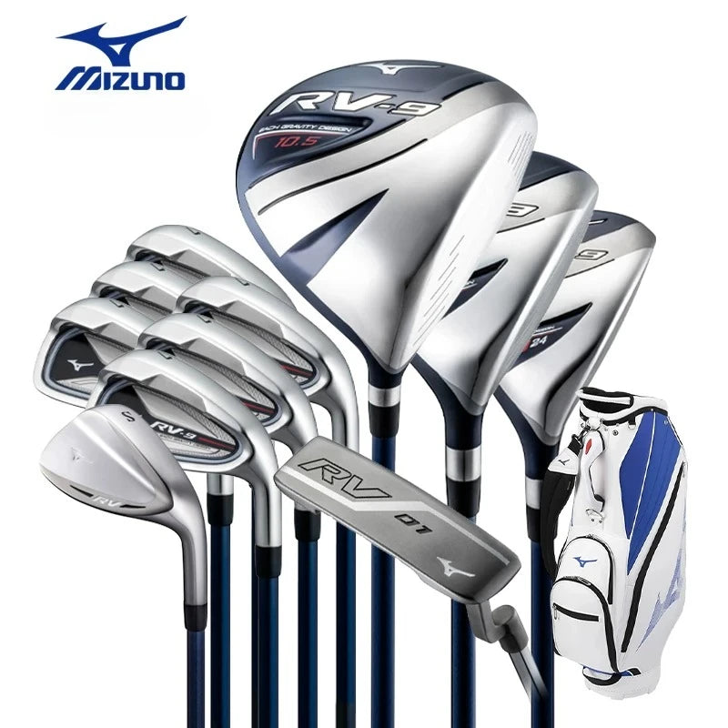 New Mizuno RV-9 Mens Golf Clubs Set Beginner Mid Handicap High Forgiving Long Range Clubs Full Package with Carry Golf Bag AllFourSports