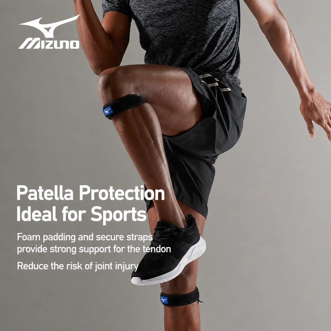 Mizuno Patella Knee Strap Adjustable Patella Knee Strap Shockproof Knee Support Brace for Daily Sports Running Basketball AllFourSports