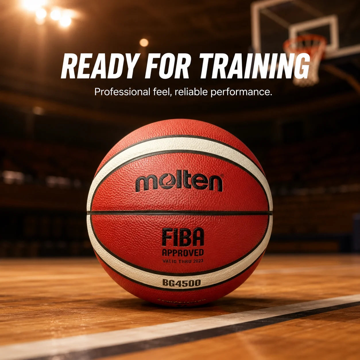 Molten BG4500 Basketball - Size 7 - Indoor and Outdoor Training Ball - Durable and Gripping Basketball AllFourSports
