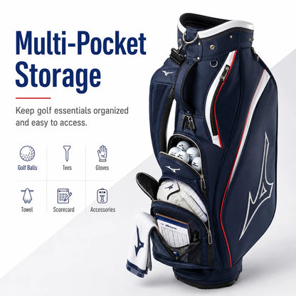 Mizuno Men's Golf Bag NX6 Series 2026 Professional Lightweight Men Golf Club Bags Durable Waterproof High Capacity Caddy Bag AllFourSports