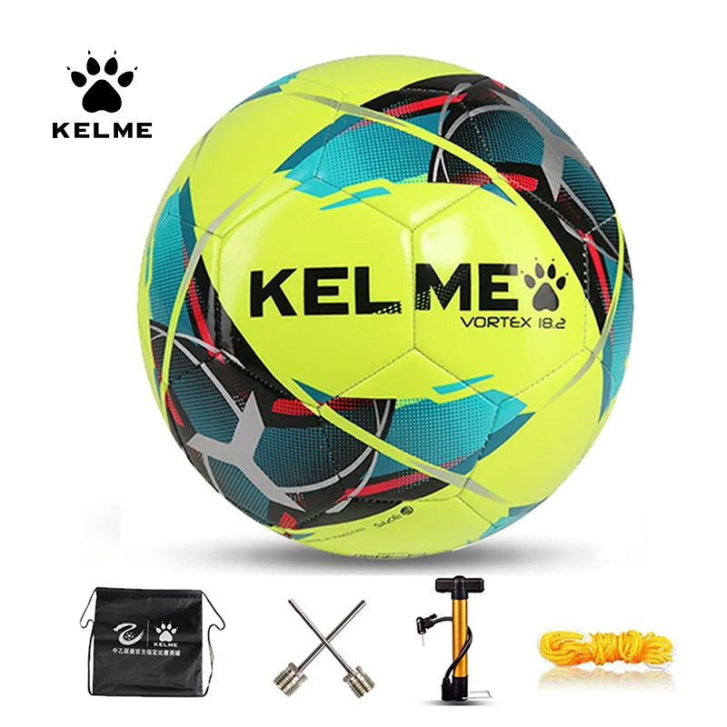 KELME Professional Football Soccer Ball TPU Size 3 Size 4 Size 5 Red Green Goal Team Match Training Balls Machine Sewing 9886130 AllFourSports