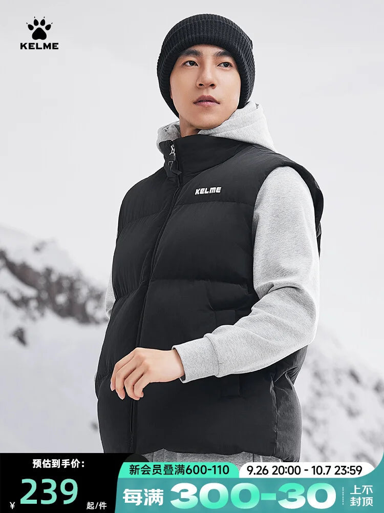 Kelme Vest Cotton Clothing Men's Autumn And Winter Sports Training Clothes Women's Outerwear Running Warm Sports Vest AllFourSports