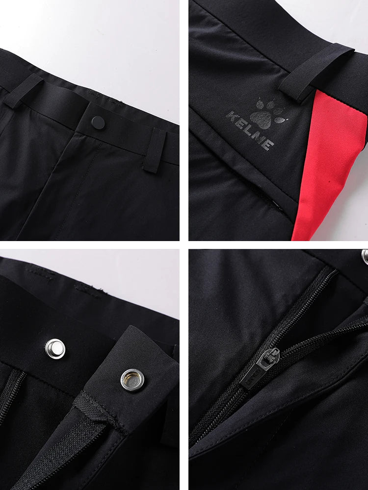 Kelme Men's Woven Straight Trousers Black Business Trousers Outdoor Running Breathable Trousers Camping Hiking AllFourSports
