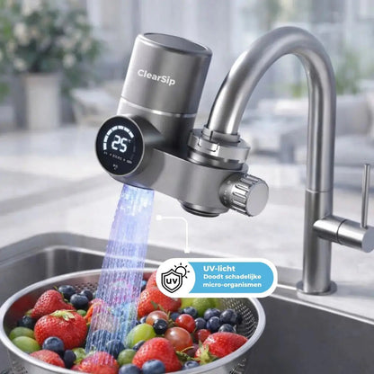 ClearSip 8-Laags UV Kraanfilter – Universele LED Waterfilter voor op je Kraan ClearSip