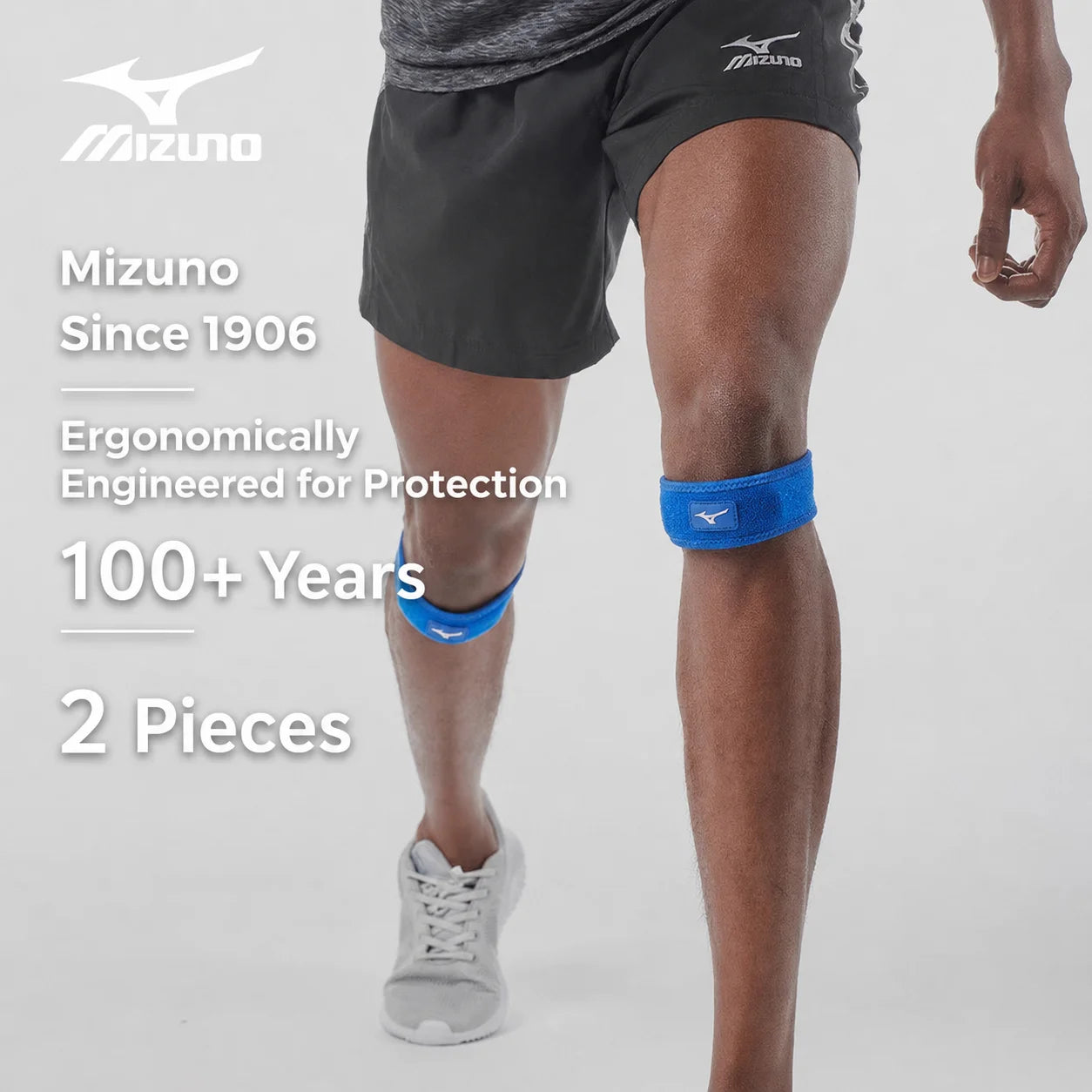 Mizuno Patella Knee Strap Adjustable Patella Knee Strap Shockproof Knee Support Brace for Daily Sports Running Basketball AllFourSports