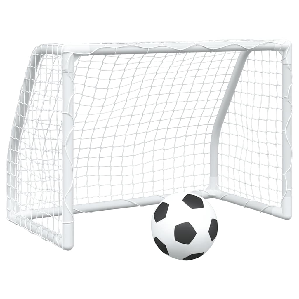 Kindervoetbaldoelen 2 St Met Bal 64X35X48 Cm Metaal Wit Sonoma Eiken