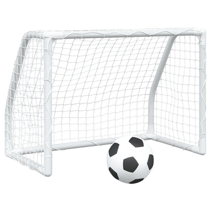 Kindervoetbaldoelen 2 St Met Bal 64X35X48 Cm Metaal Wit Sonoma Eiken