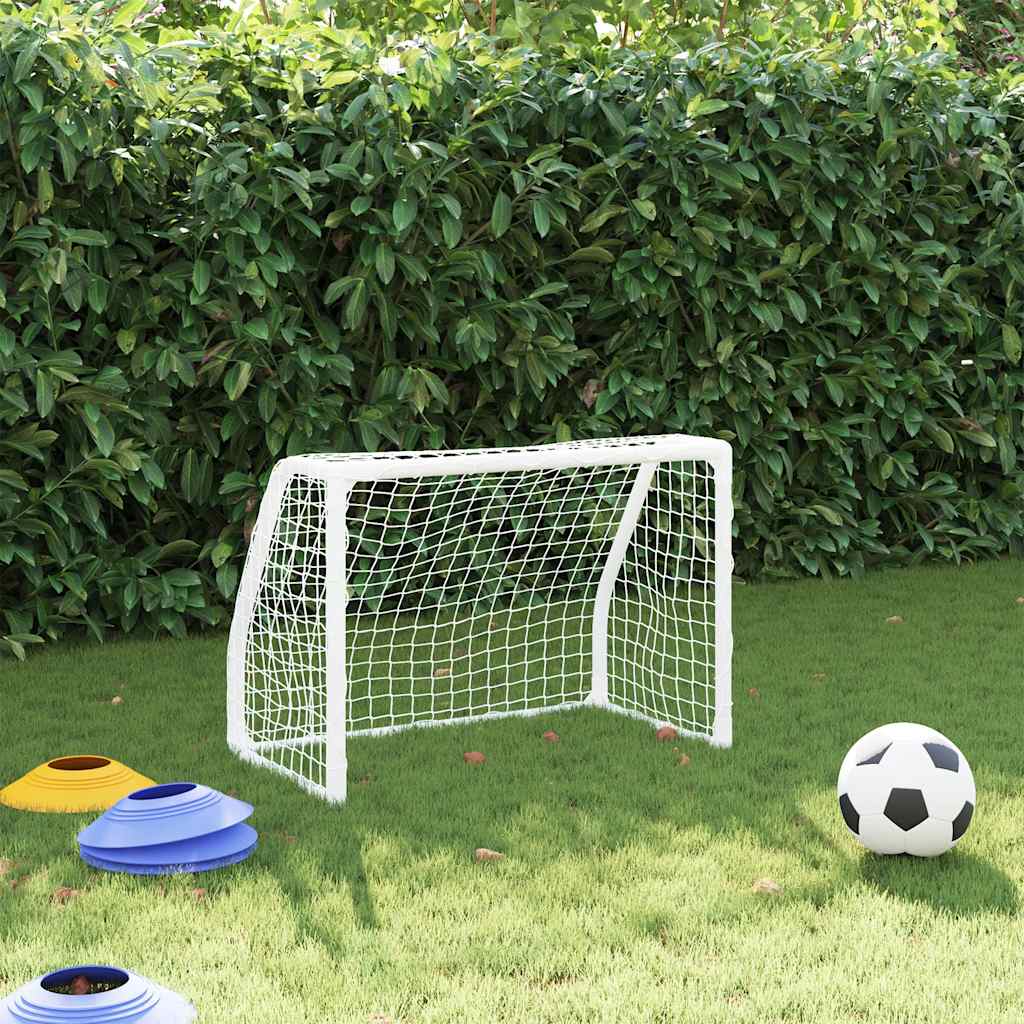 Kindervoetbaldoelen 2 St Met Bal 64X35X48 Cm Metaal Wit Sonoma Eiken