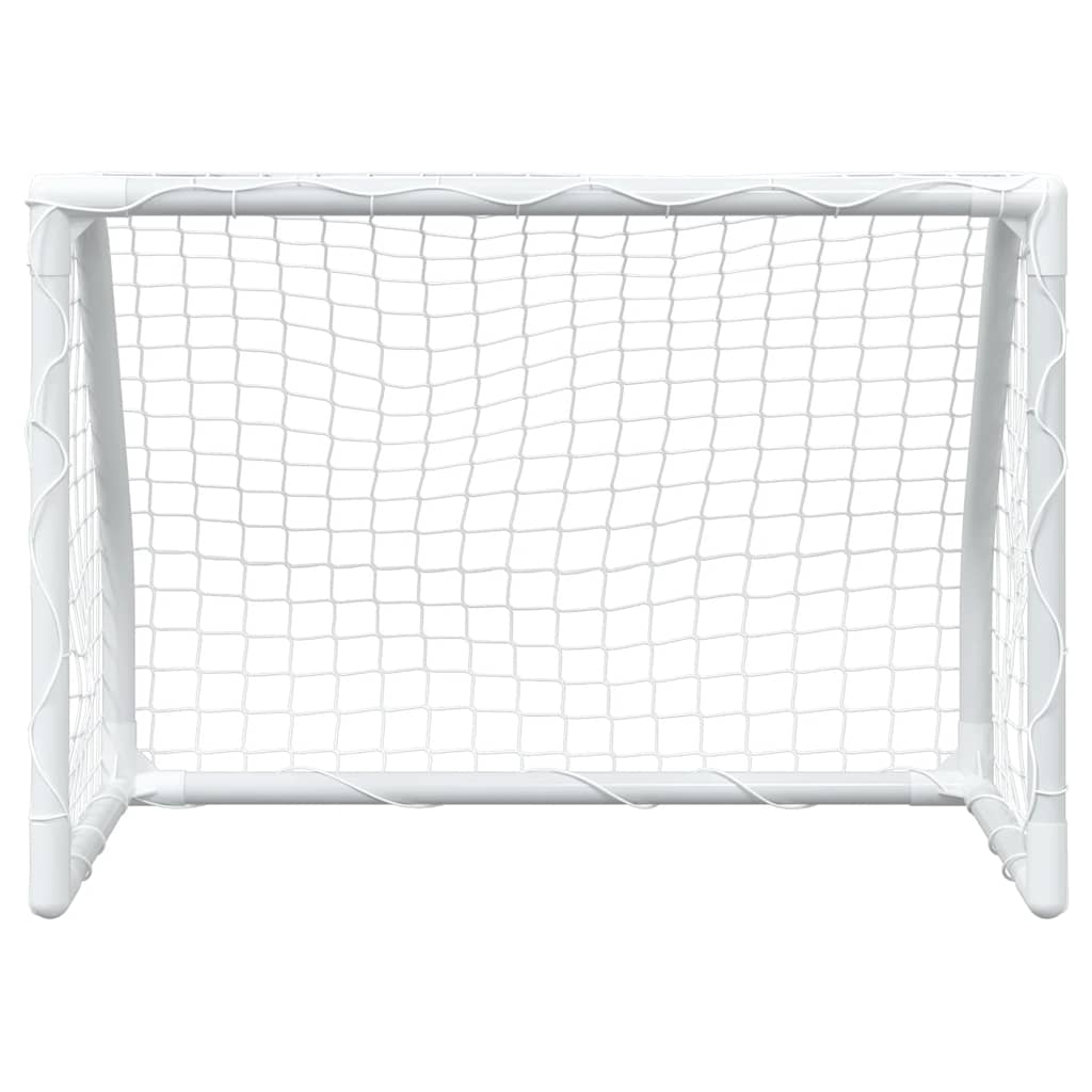 Kindervoetbaldoelen 2 St Met Bal 64X35X48 Cm Metaal Wit Sonoma Eiken
