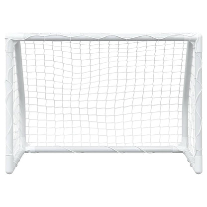 Kindervoetbaldoelen 2 St Met Bal 64X35X48 Cm Metaal Wit Sonoma Eiken