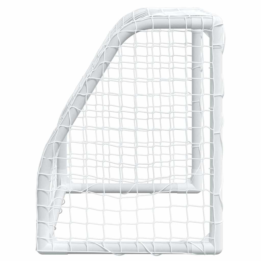 Kindervoetbaldoelen 2 St Met Bal 64X35X48 Cm Metaal Wit Sonoma Eiken