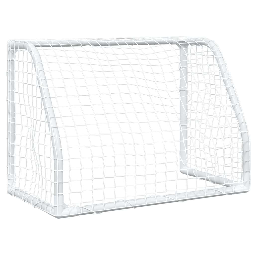 Kindervoetbaldoelen 2 St Met Bal 64X35X48 Cm Metaal Wit Sonoma Eiken