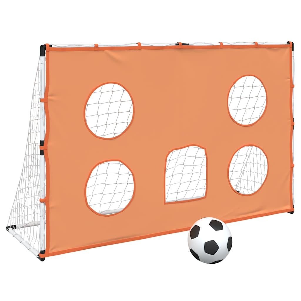 Kindervoetbaldoel Met Doelmat En Bal 182X62X118 Cm Bruin