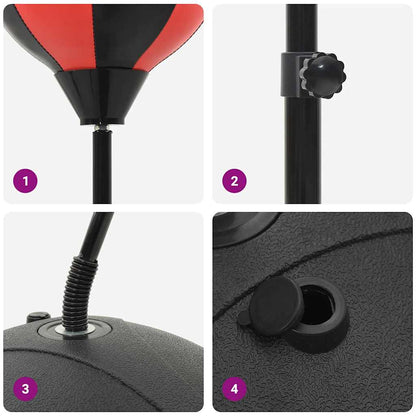 Boksballenset Met Handschoenen En Pomp Verstelbaar 81-122 Cm Rood