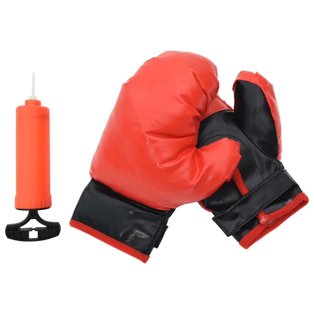 Boksballenset Met Handschoenen En Pomp Verstelbaar 81-122 Cm Rood