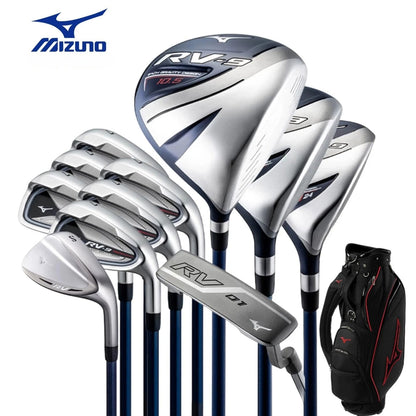 Mizuno RV-9 Mens Complete Golf Club Set Beginner Intermediate High Forgiveness Long Distance Full Clubs Kit With Golf Stand Bag AllFourSports