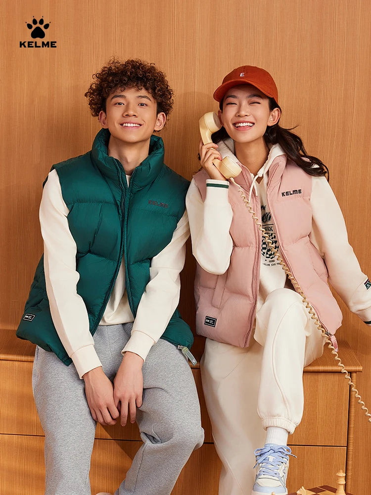 Kelme Vest Cotton Clothing Men's Autumn And Winter Sports Training Clothes Women's Outerwear Running Warm Sports Vest AllFourSports
