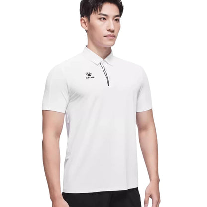 Kelme Men's Polo Shirt Lapel Hiking Sports T-shirt Breathable Casual Business Short-sleeved Outdoor Camping Top AllFourSports
