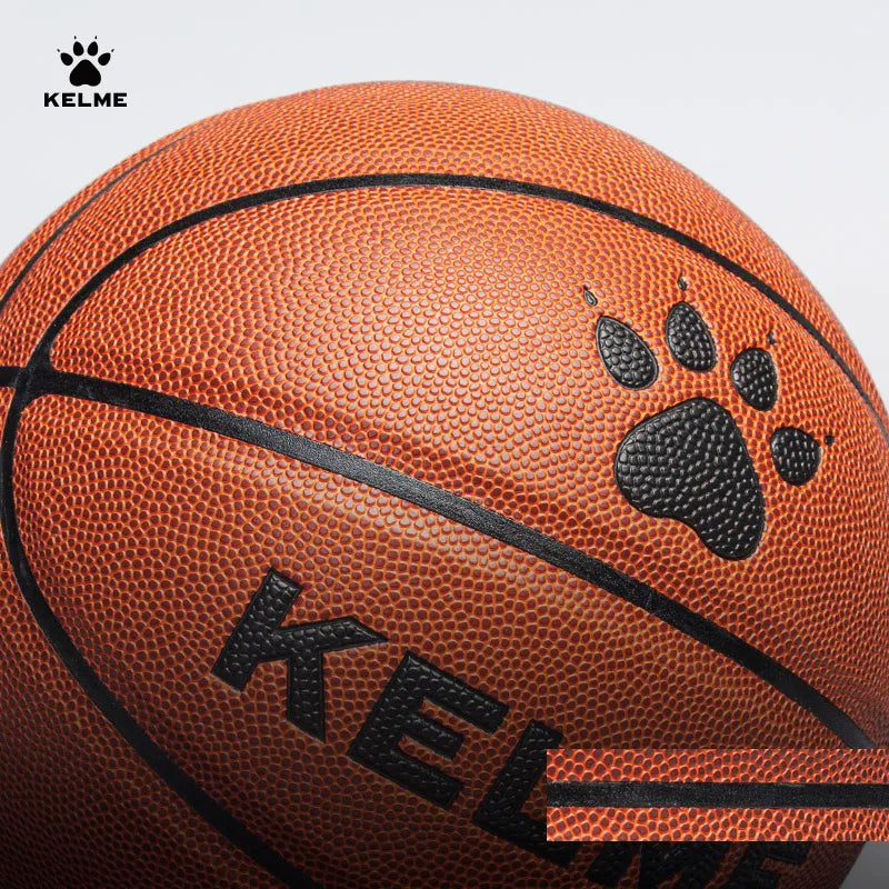 KELME Man Basketball PU Materia Team Sports Match Training Basketball Indoor and Outdoor Wear-resistant High Quality Ball size 7 AllFourSports