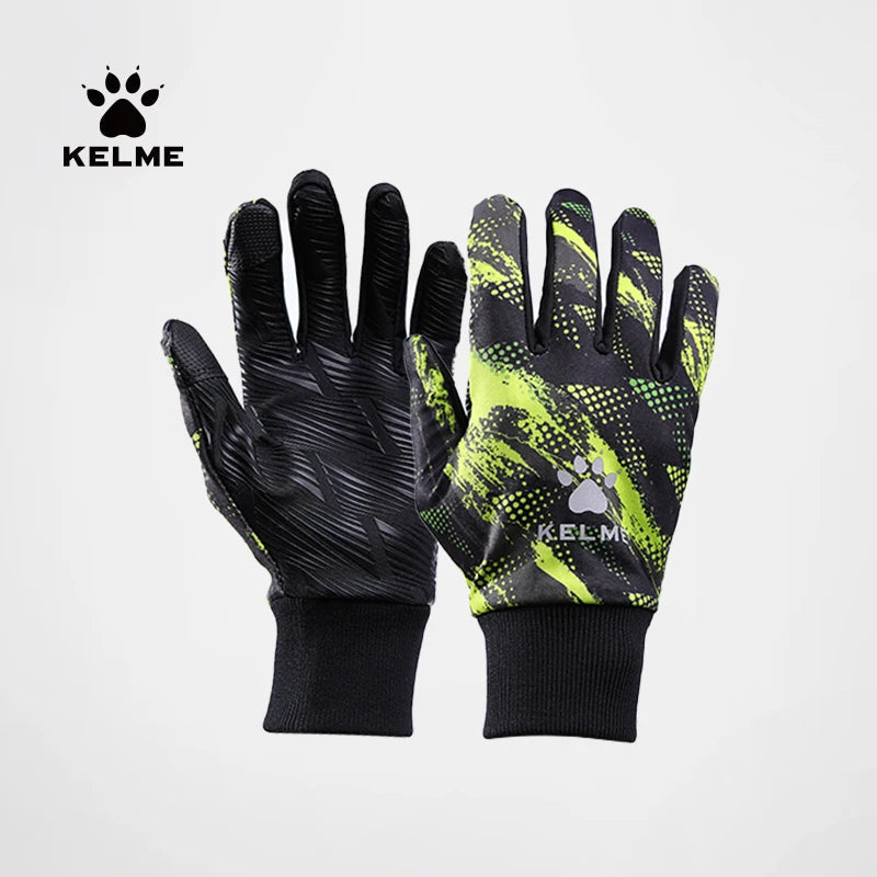 Kelme Camping Climbing Gloves Warm Winter Plus Velvet Cycling Gloves Football Training Touch Screen Cold Protection Gloves AllFourSports