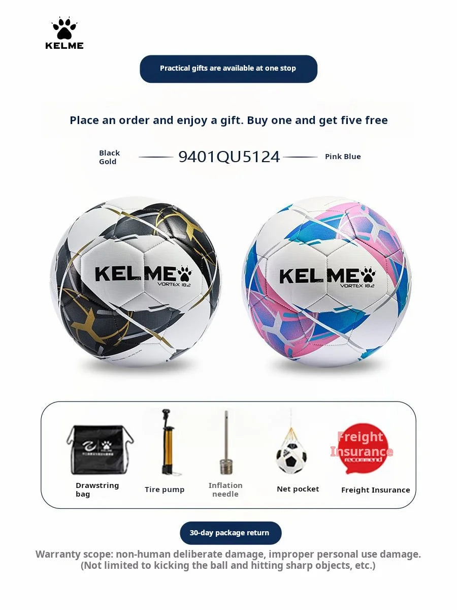 KELME Professional Football Soccer Ball TPU Size 4 Size 5 Red Black Goal Team Match Training Balls Machine Sewing Futbol Voetbal AllFourSports