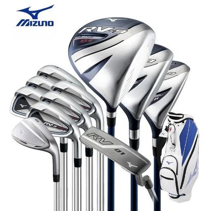 Mizuno RV-9 Mens Complete Golf Club Set Beginner Intermediate High Forgiveness Long Distance Full Clubs Kit With Golf Stand Bag AllFourSports