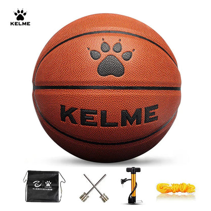 KELME Man Basketball PU Materia Team Sports Match Training Basketball Indoor and Outdoor Wear-resistant High Quality Ball size 7 AllFourSports