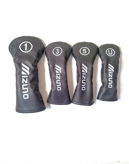 Mizuno Golf Club Covers Premium PU Leather Iron Wood Putter Headcovers Set Unisex Waterproof Protective Gear Accessories AllFourSports