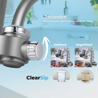 ClearSip 8-Laags UV Kraanfilter – Universele LED Waterfilter voor op je Kraan ClearSip
